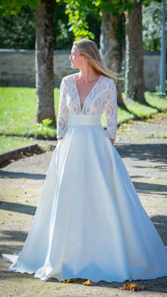 Robe de mariée manche longue - Les mariée de juliwebp